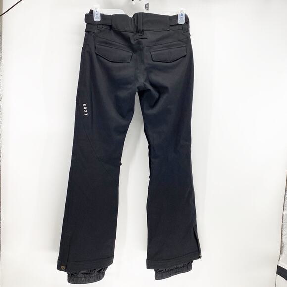 Roxy Black 10K Slim Fit snow pants size S ski snowboard black winter adjustable - Picture 2 of 12